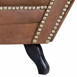 Ars manufacti Méridienne Benavente - Aspect vieux cuir marron - Accoudoir à droite (vue de face) -loftscape Boutique recamiere benavente antiklederlook braun armlehne davorstehend rechts 406250