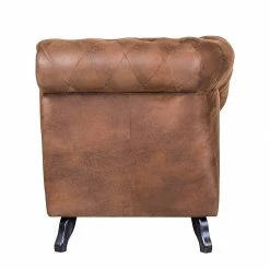 Ars manufacti Méridienne Benavente - Aspect vieux cuir marron - Accoudoir à droite (vue de face) -loftscape Boutique recamiere benavente antiklederlook braun armlehne davorstehend rechts 406290