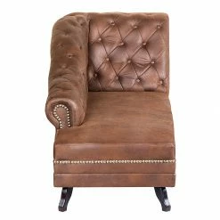 Ars manufacti Méridienne Benavente - Aspect vieux cuir marron - Accoudoir à droite (vue de face) -loftscape Boutique recamiere benavente antiklederlook braun armlehne davorstehend rechts 406296