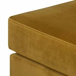 Jack & Alice Récamière Blomma - Velours jaune moutarde - Accoudoir à gauche (vue de face) -loftscape Boutique recamiere blomma samtstoff senfgelb armlehne davorstehend links 354734