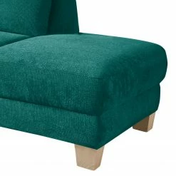 Ars Natura Méridienne Cebu - Bleu pétrole - Accoudoir monté à gauche (vu de face) -loftscape Boutique recamiere cebu webstoff armlehne davorstehend links petrol 4357592