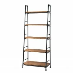 Ars manufacti Étagère échelle Atelier III - Acacia massif / Métal - Acacia marron / Anthracite