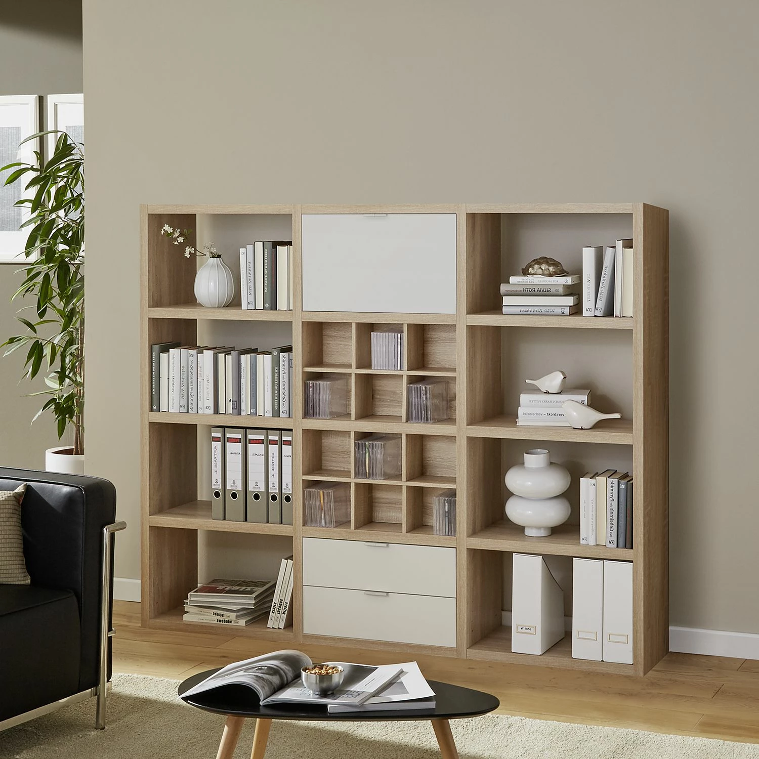 Fredriks Etagère Concept V - Imitation chêne / Blanc 4 Fredriks Etagère Concept V - Imitation chêne / Blanc – Image 2