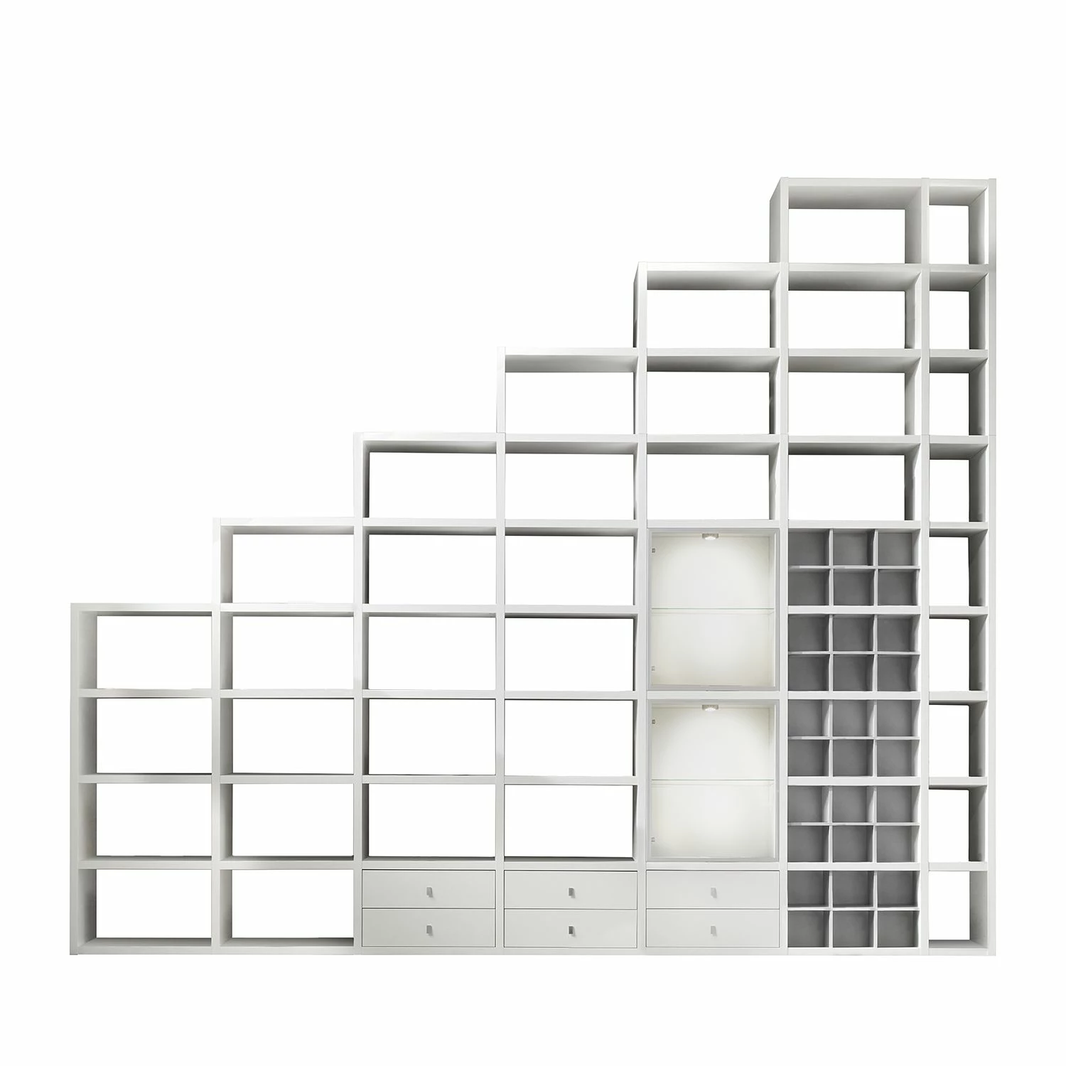 Fredriks Étagère Concept XVI (avec éclairage) - Blanc brillant 3 Fredriks Étagère Concept XVI (avec éclairage) - Blanc brillant