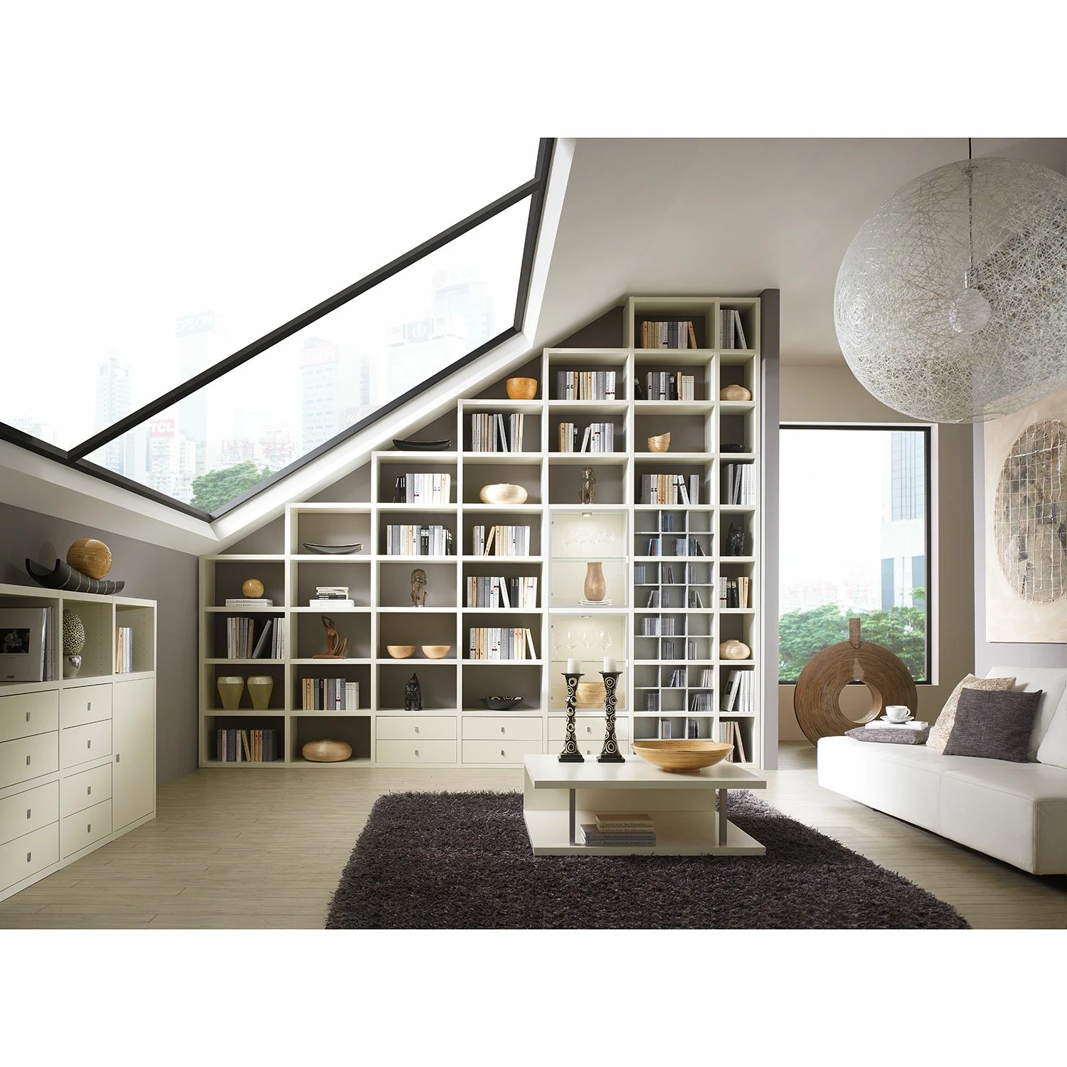 Fredriks Étagère Concept XVI (avec éclairage) - Blanc brillant 4 Fredriks Étagère Concept XVI (avec éclairage) - Blanc brillant – Image 2