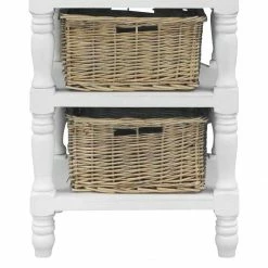 Maison Belfort Console Elyria I - Avec tiroir en osier Paulownia partiellement massif -loftscape Boutique regal elyria mit korbschubladen paulownia teilmassiv 1530518