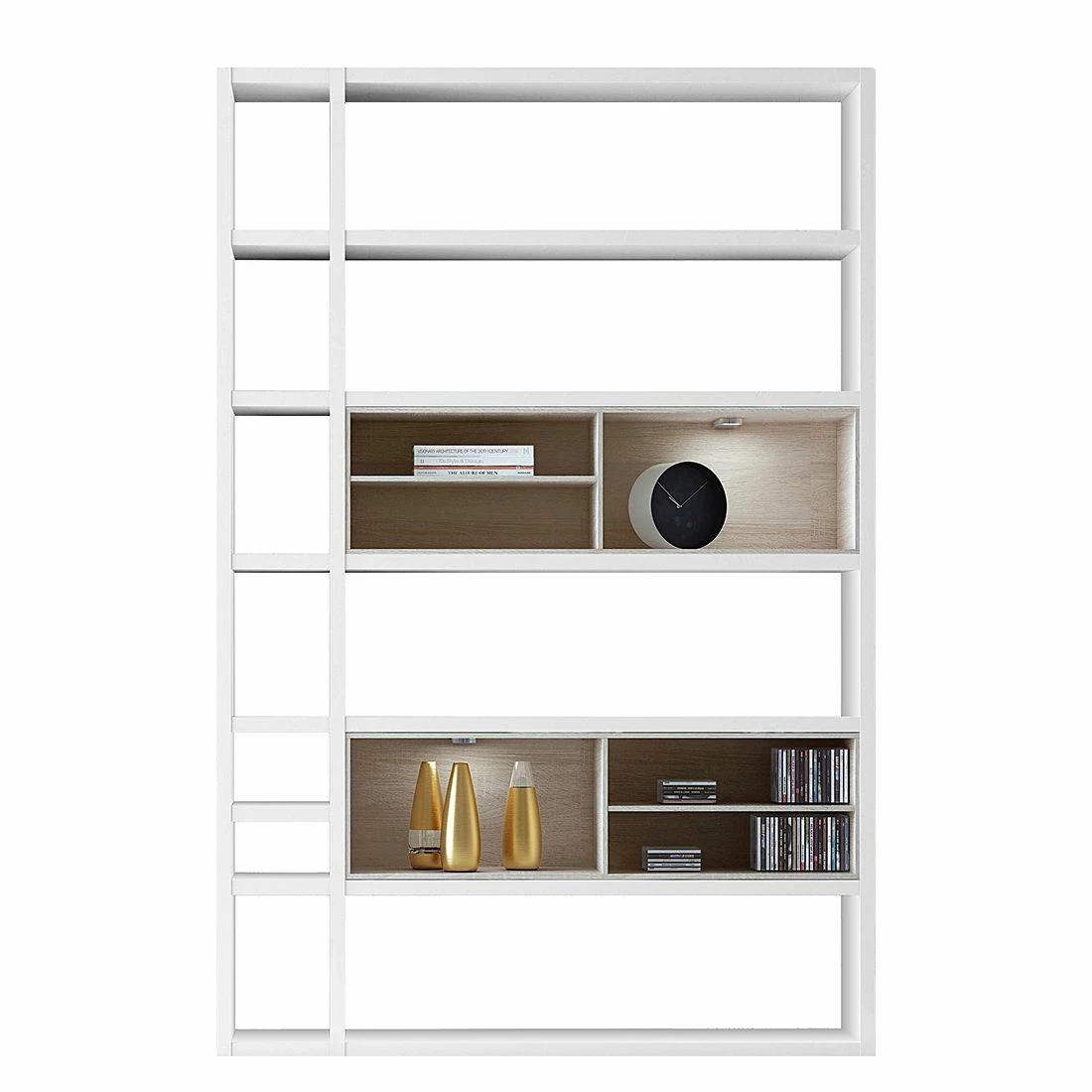 Loftscape Etagère Emporior I - Blanc / Imitation chêne de Sonoma - Avec éclairage 3 Loftscape Etagère Emporior I - Blanc / Imitation chêne de Sonoma - Avec éclairage