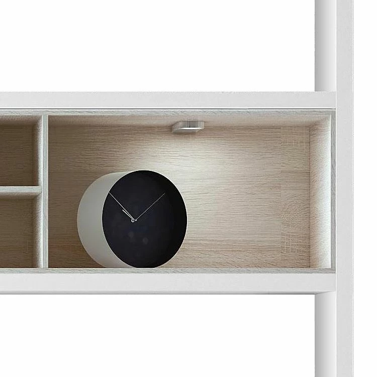 Loftscape Etagère Emporior I - Blanc / Imitation chêne de Sonoma - Avec éclairage 5 Loftscape Etagère Emporior I - Blanc / Imitation chêne de Sonoma - Avec éclairage – Image 3