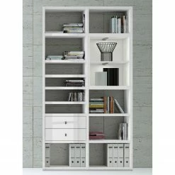 Loftscape Etagère Emporior II - Blanc brillant / Blanc - Avec éclairage -loftscape Boutique regal emporior ii mit beleuchtung hochglanz weiss weiss 2206818