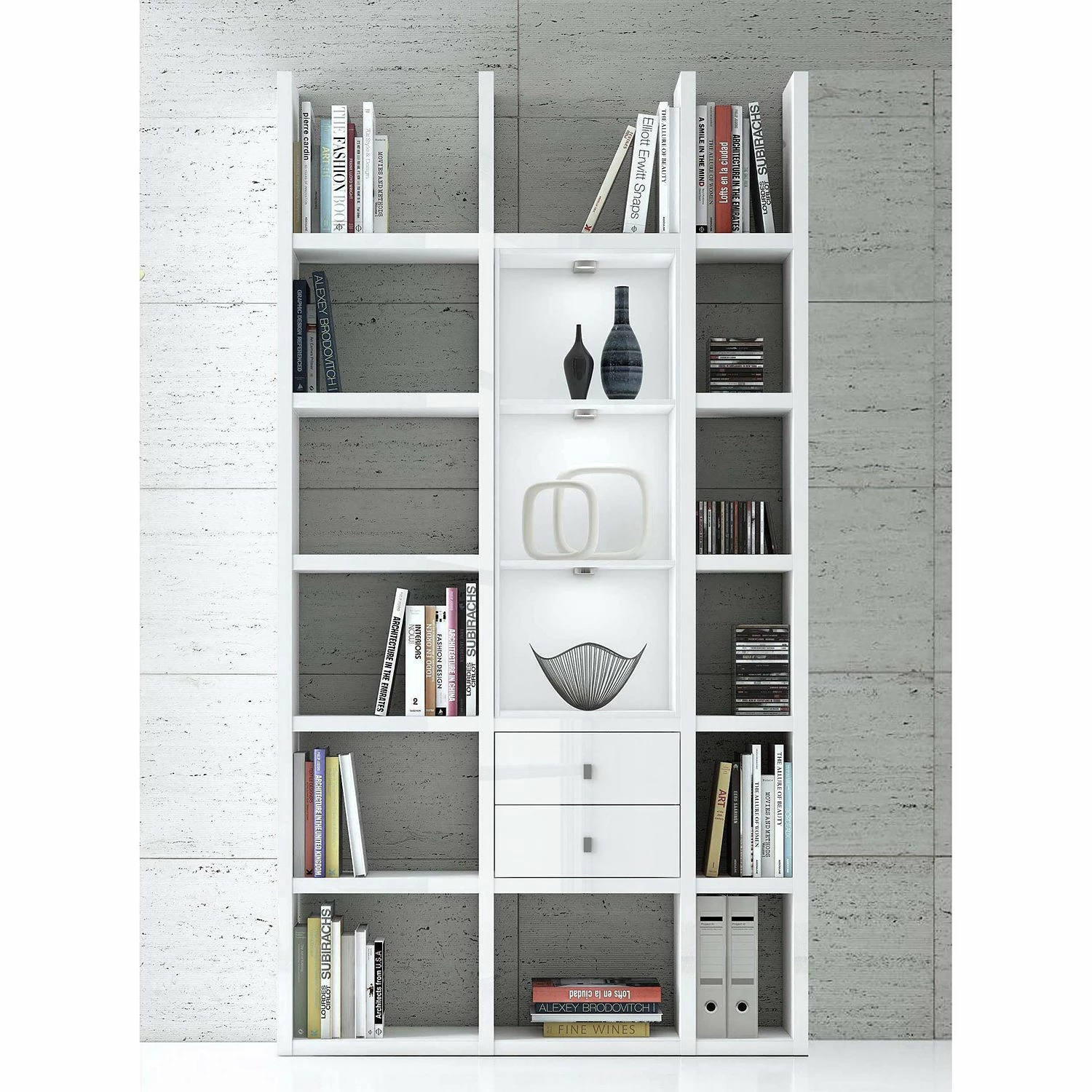 Loftscape Etagère Emporior III - Blanc brillant / Blanc - Sans éclairage 4 Loftscape Etagère Emporior III - Blanc brillant / Blanc - Sans éclairage – Image 2