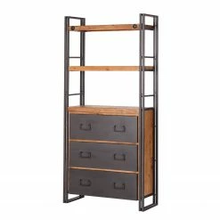 Ars manufacti Étagère Manchester VI - Anthracite / Imitation acacia