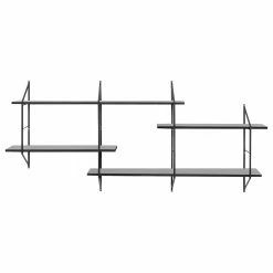 Mørteens Étagère Oxbow I - Paulownia massif / Métal - Paulownia Noir -loftscape Boutique regal oxbow i paulownia massiv schwarz 4562324