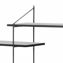 Mørteens Étagère Oxbow I - Paulownia massif / Métal - Paulownia Noir -loftscape Boutique regal oxbow i paulownia massiv schwarz 4562340