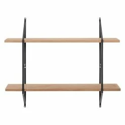 Mørteens Étagère Oxbow II - Paulownia massif / Métal - Paulownia / Noir -loftscape Boutique regal oxbow ii paulownia massiv paulownia 4562356