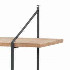 Mørteens Étagère Oxbow II - Paulownia massif / Métal - Paulownia / Noir -loftscape Boutique regal oxbow ii paulownia massiv paulownia 4562372
