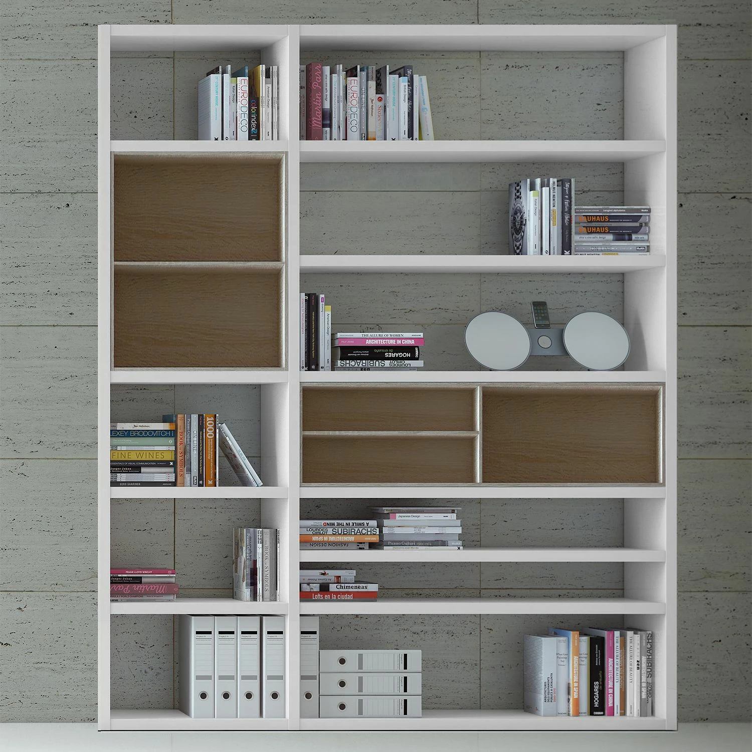 Loftscape Etagère Emporior II.B - Blanc / Imitation chêne de Sonoma - Sans éclairage 4 Loftscape Etagère Emporior II.B - Blanc / Imitation chêne de Sonoma - Sans éclairage – Image 2