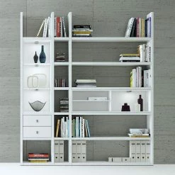 Loftscape Etagère Emporior III.B - Blanc - Avec éclairage -loftscape Boutique regalwand emporior iii b weiss 289429