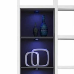 Fredriks Etagère Emporior III.B - Blanc / Noir - Avec éclairage -loftscape Boutique regalwand emporior iii b weiss schwarz 289523