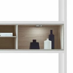 Loftscape Etagère Emporior III.B - Blanc / Imitation chêne de Sonoma - Avec éclairage -loftscape Boutique regalwand emporior iii b weiss sonoma eiche dekor 289526