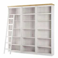 Maison Belfort Bibliothèque Lillehammer II - Pin massif - Pin blanc / Pin couleur miel -loftscape Boutique regalwand lillehammer ii kiefer massiv weiss honig 1112650