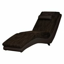 Roomscape Chaise longue de relaxation Carson - Cuir synthétique mocca / Tissu structuré marron