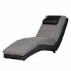 Re:concept Chaise longue de relaxation Carson - Cuir synthétique noir / Tissu structuré gris clair -loftscape Boutique relaxliege carson kunstleder schwarz strukturstoff hellgrau 459483