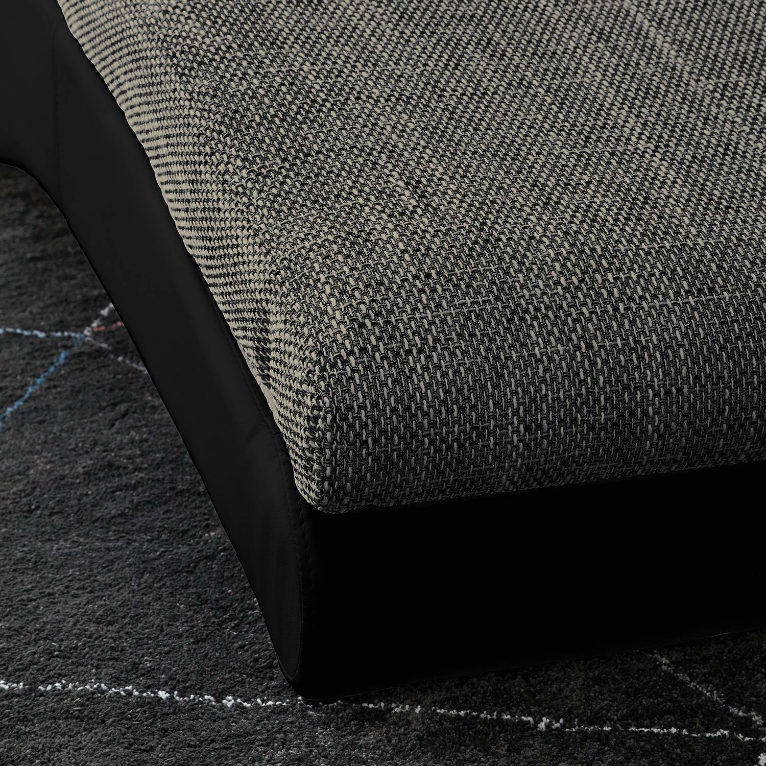 Re:concept Chaise longue de relaxation Carson - Cuir synthétique noir / Tissu structuré gris clair 10 Re:concept Chaise longue de relaxation Carson - Cuir synthétique noir / Tissu structuré gris clair – Image 8