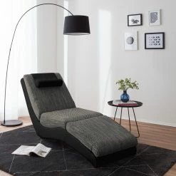 Re:concept Chaise longue de relaxation Carson - Cuir synthétique noir / Tissu structuré gris clair 16 Re:concept Chaise longue de relaxation Carson - Cuir synthétique noir / Tissu structuré gris clair -loftscape Boutique relaxliege carson kunstleder schwarz strukturstoff hellgrau 4905196