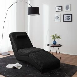 Roomscape Chaise longue de relaxation Carson - Cuir synthétique / Tissu structuré noir -loftscape Boutique relaxliege carson kunstleder strukturstoff schwarz 4905260