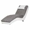 Roomscape Chaise longue de relaxation Carson - Cuir synthétique blanc / Tissu structuré gris clair 2 Roomscape Chaise longue de relaxation Carson - Cuir synthétique blanc / Tissu structuré gris clair -loftscape Boutique relaxliege carson kunstleder weiss strukturstoff hellgrau 388181
