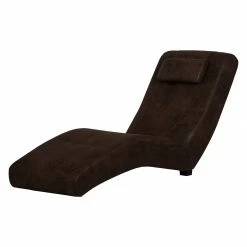 Red Living Chaise longue de relaxation Ohara - Aspect vieux cuir marron foncé