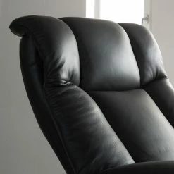 Modoform Fauteuil de relaxation Casey - Cuir véritable / Imitation cuir - Noir -loftscape Boutique relaxsessel casey echtleder kunstleder schwarz 3320609