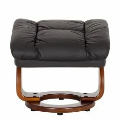 Modoform Fauteuil relax et repose-pieds Grunewald - Cuir véritable / Imitation cuir - Noir - Marron -loftscape Boutique relaxsessel grunewald mit hocker echtleder schwarz 374906