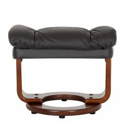 Modoform Fauteuil relax et repose-pieds Grunewald - Cuir véritable / Imitation cuir - Noir - Marron -loftscape Boutique relaxsessel grunewald mit hocker echtleder schwarz 374908