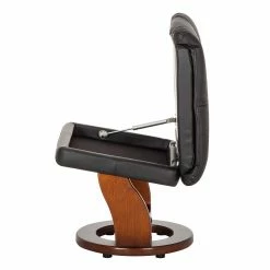 Modoform Fauteuil relax et repose-pieds Grunewald - Cuir véritable / Imitation cuir - Noir - Marron -loftscape Boutique relaxsessel grunewald mit hocker echtleder schwarz 374910