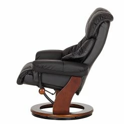Modoform Fauteuil relax et repose-pieds Grunewald - Cuir véritable / Imitation cuir - Noir - Marron -loftscape Boutique relaxsessel grunewald mit hocker echtleder schwarz 374917