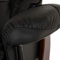 Modoform Fauteuil relax et repose-pieds Grunewald - Cuir véritable / Imitation cuir - Noir - Marron -loftscape Boutique relaxsessel grunewald mit hocker echtleder schwarz 374920