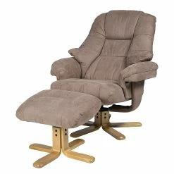 Duo Collection Fauteuil de relaxation Bordeaux - Avec repose-pieds - Microfibre - Marron -loftscape Boutique relaxsessel lacanau mit hocker microfaser braun 446445