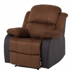 Modoform Fauteuil de relaxation Norden - Microfibre / Imitation cuir - Marron