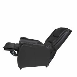 Modoform Fauteuil TV Sylt - Avec moteur et disposiif pour se lever - Cuir synthétique noir - Imitation érable / Orange -loftscape Boutique relaxsessel sylt mit motor und aufstehhilfe echtleder schwarz 373374