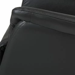 Modoform Fauteuil TV Sylt - Avec moteur et disposiif pour se lever - Cuir synthétique noir - Imitation érable / Orange -loftscape Boutique relaxsessel sylt mit motor und aufstehhilfe echtleder schwarz 373376