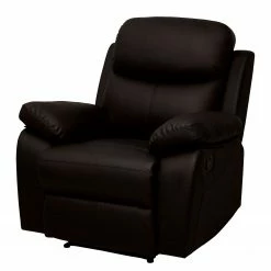Modoform Fauteuil de relaxation Tetchill - Imitation cuir - Marron foncé