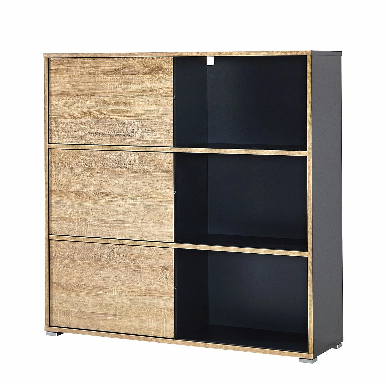 Germania Etagère à portes coulissantes Mingle II - Anthracite / Imitation chêne de Sonoma 3 Germania Etagère à portes coulissantes Mingle II - Anthracite / Imitation chêne de Sonoma