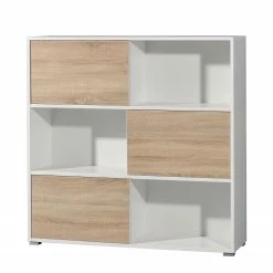 Germania Etagère à portes coulissantes Mingle II - Blanc / Imitation chêne Sonoma -loftscape Boutique schiebetuerenregal mingle ii weiss eiche sonoma dekor 5029176