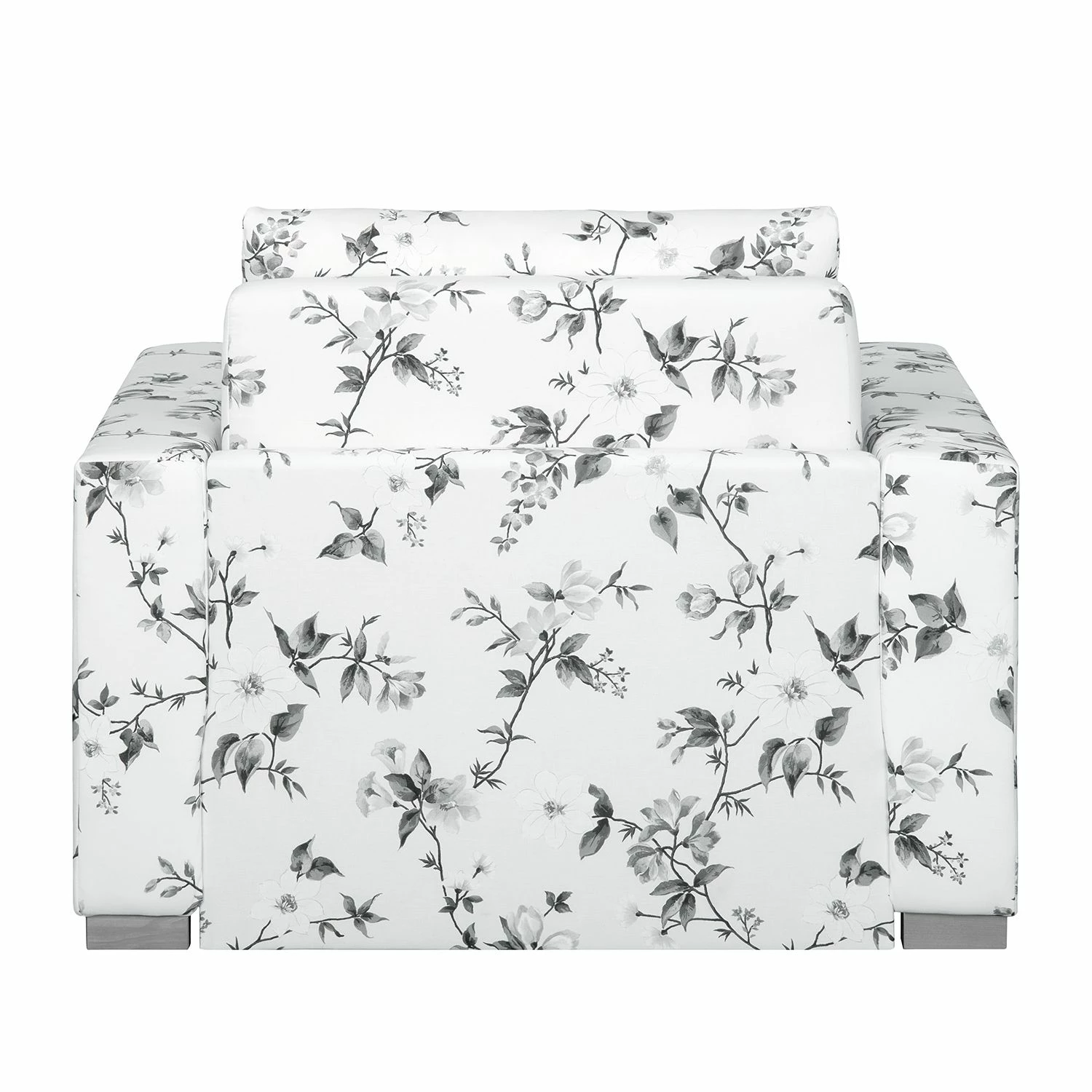 Mooved Fauteuil convertible Latina VII - Matière tissée - Motif floral - Blanc / Gris 7 Mooved Fauteuil convertible Latina VII - Matière tissée - Motif floral - Blanc / Gris – Image 5