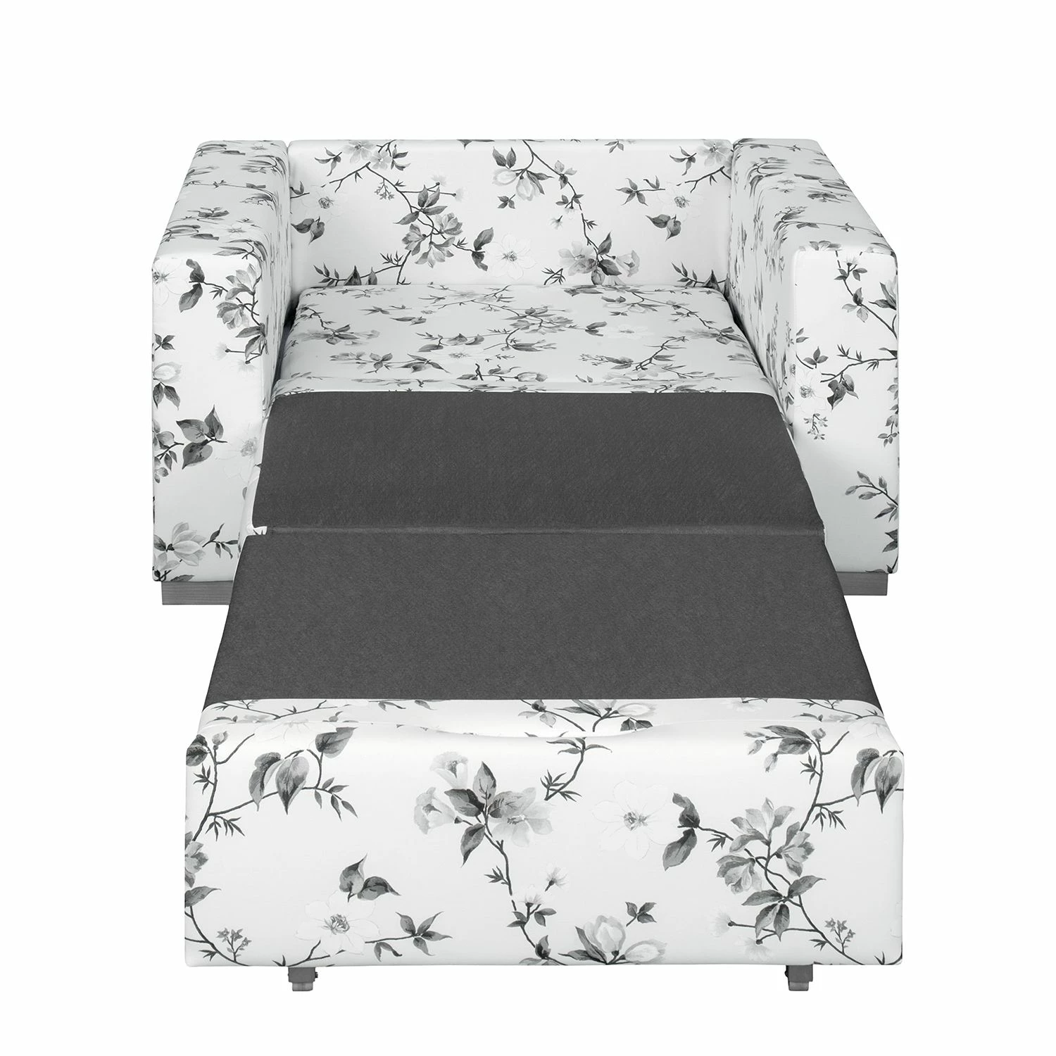 Mooved Fauteuil convertible Latina VII - Matière tissée - Motif floral - Blanc / Gris 12 Mooved Fauteuil convertible Latina VII - Matière tissée - Motif floral - Blanc / Gris – Image 10
