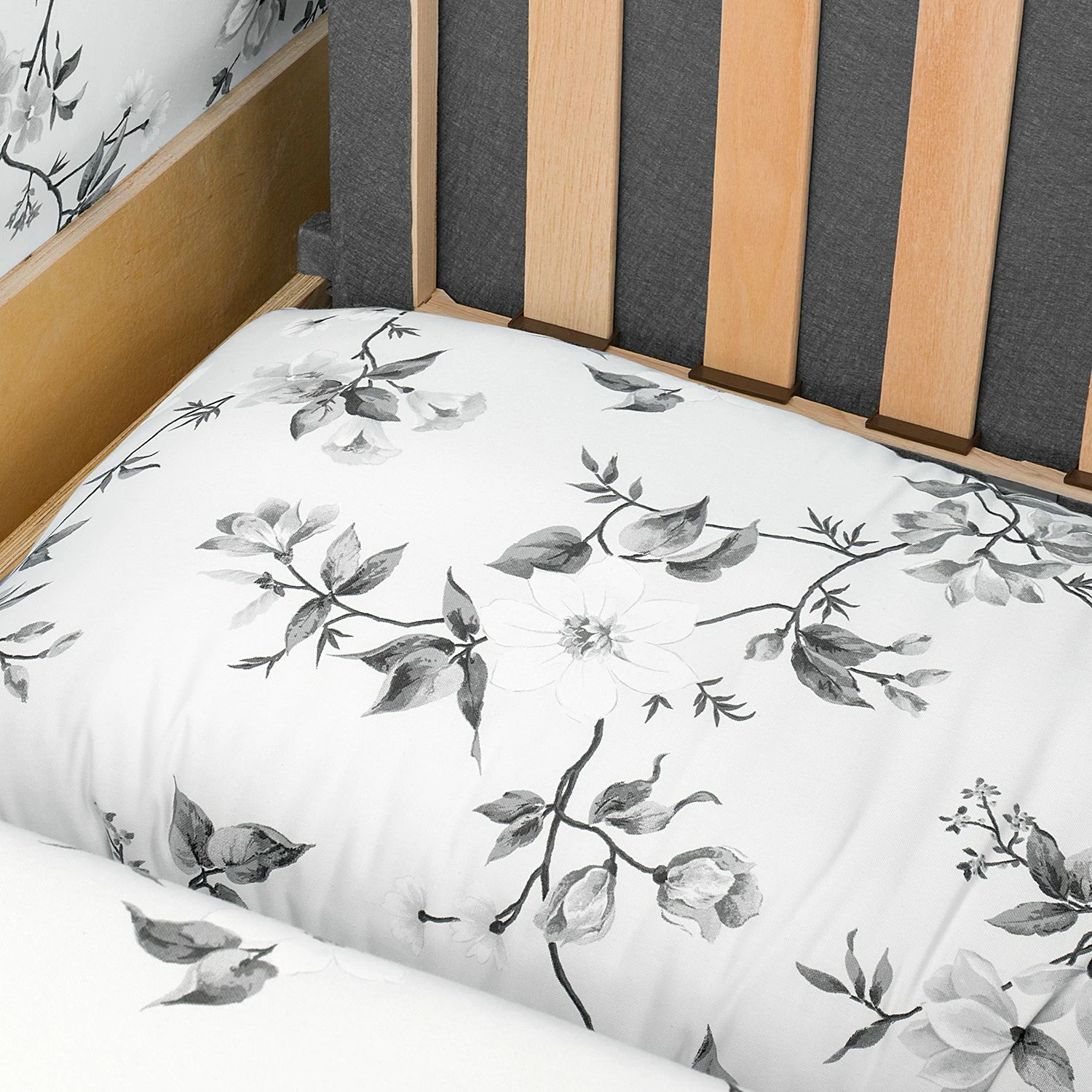 Mooved Fauteuil convertible Latina VII - Matière tissée - Motif floral - Blanc / Gris 13 Mooved Fauteuil convertible Latina VII - Matière tissée - Motif floral - Blanc / Gris – Image 11