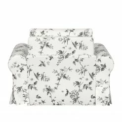 Mooved Fauteuil convertible Latina VII - Matière tissée - Blanc / Gris -loftscape Boutique schlafsessel lepe gebluemt weiss grau 4134136