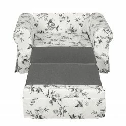 Mooved Fauteuil convertible Latina VII - Matière tissée - Blanc / Gris -loftscape Boutique schlafsessel lepe gebluemt weiss grau 4134152