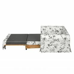 Mooved Fauteuil convertible Latina VII - Matière tissée - Blanc / Gris -loftscape Boutique schlafsessel lepe gebluemt weiss grau 4134156